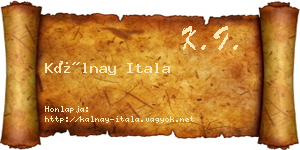 Kálnay Itala névjegykártya